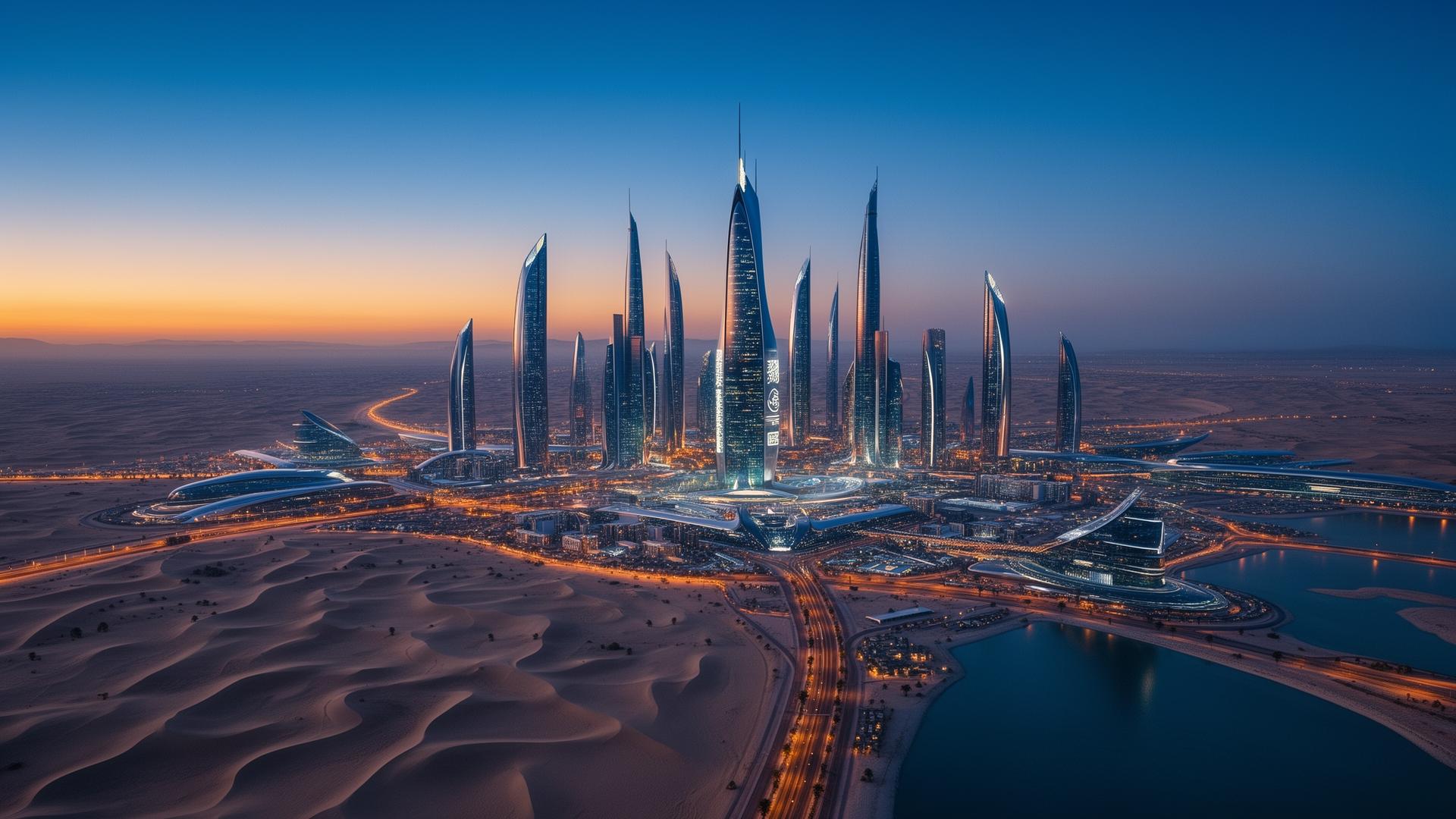 Saudi Vision 2030 futuristic skyline